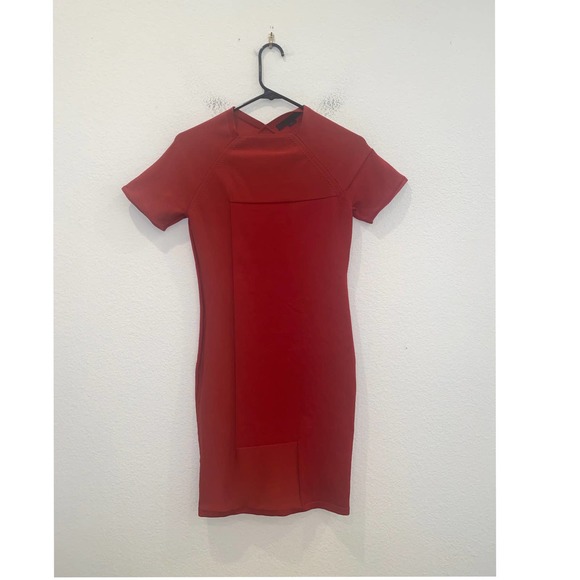 Alexander Wang Red Dress Short Sleeve Knit Body Con size Medium - Picture 1 of 4